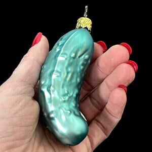 Inge Glas Pickle Ornament Vintage 1992 Olde World Glass Christmas Germany READ